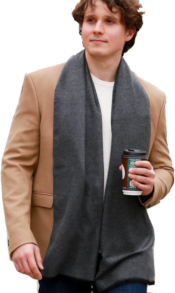 FULLRON Store Men Winter Scarf Soft Warm Long Cashmere Feel Scarves - Image 2